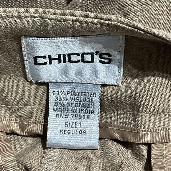 Chico's Brown Women's Trouser Pants Size 1 (S/8) with Pockets - Picture 9 of 9